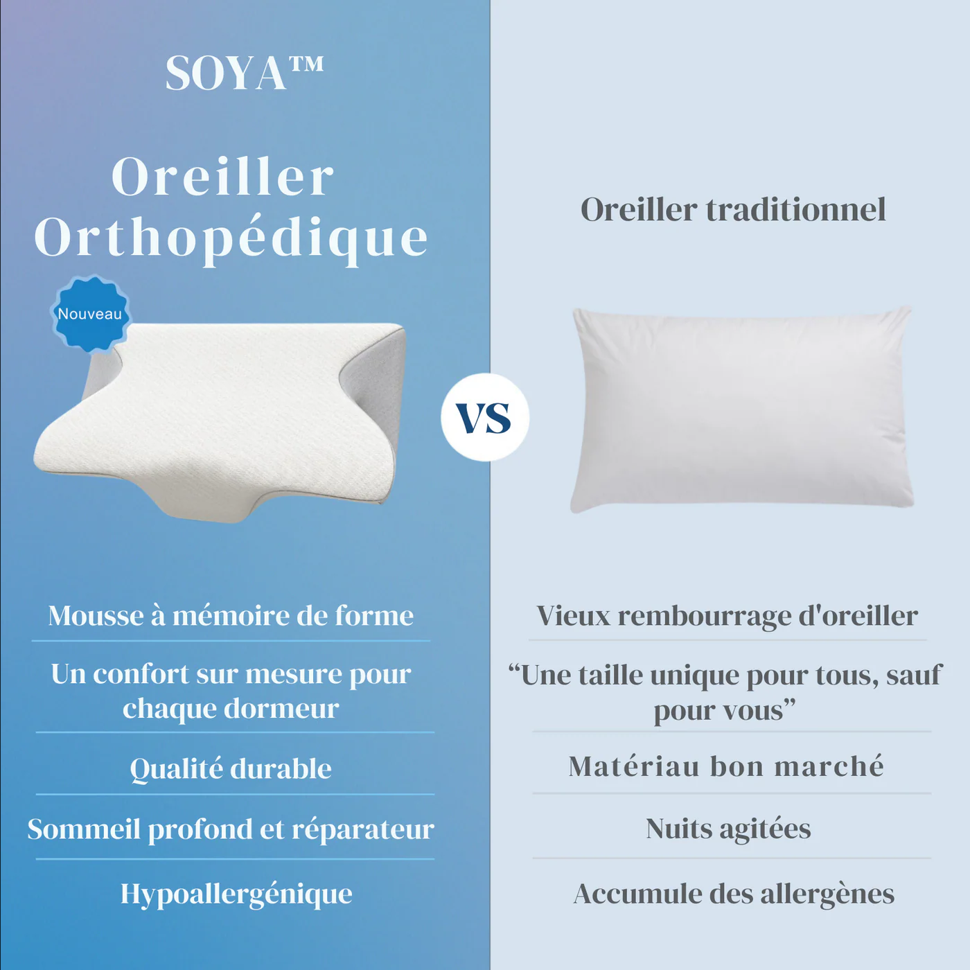 Un vrai oreiller peut